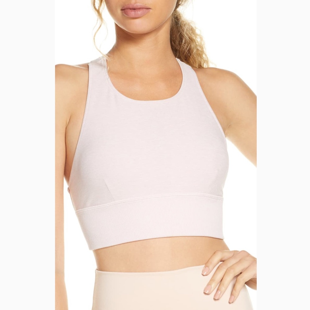 ALO Yoga Light Pink High Neck Sports Bra